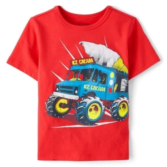 Children's Place size 6T boys ice cream truck graphic design short sleeve shirt - Picture 1 of 5